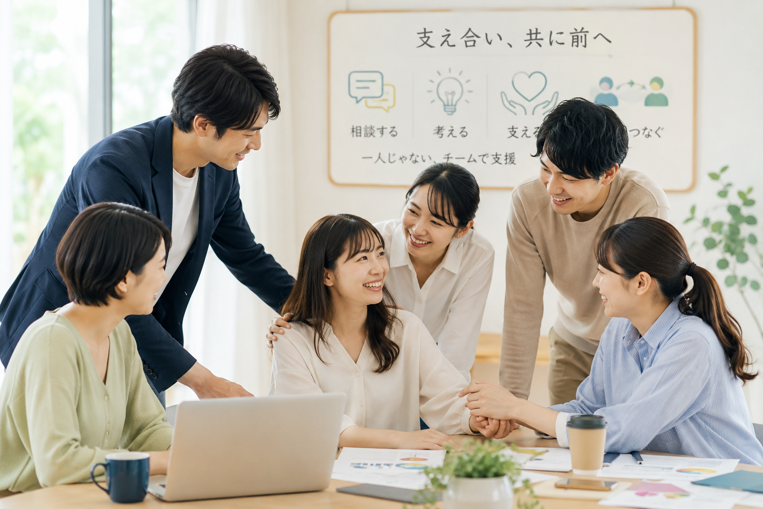 チームで支援するスタッフのイメージ